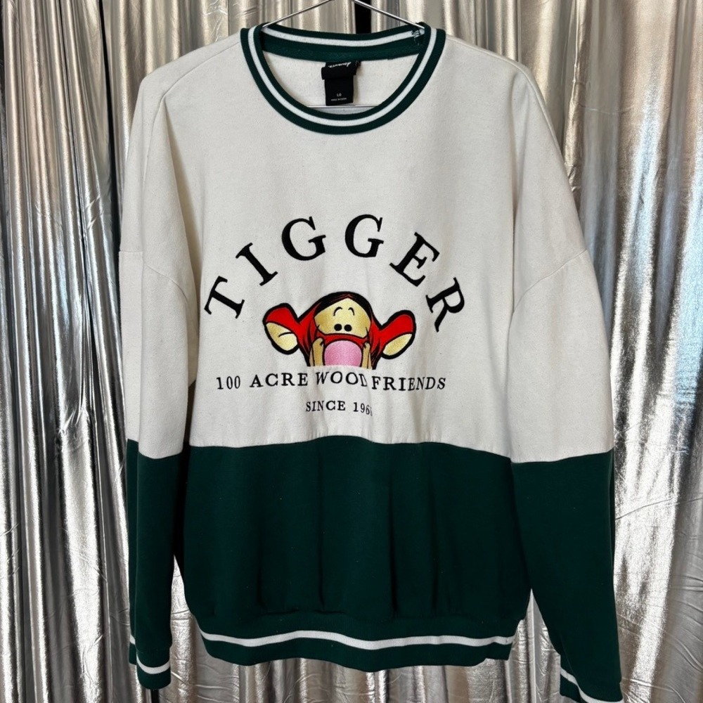 Disney Tigger Embroidered Collegiate Colorblock Crewneck Sweatshirt